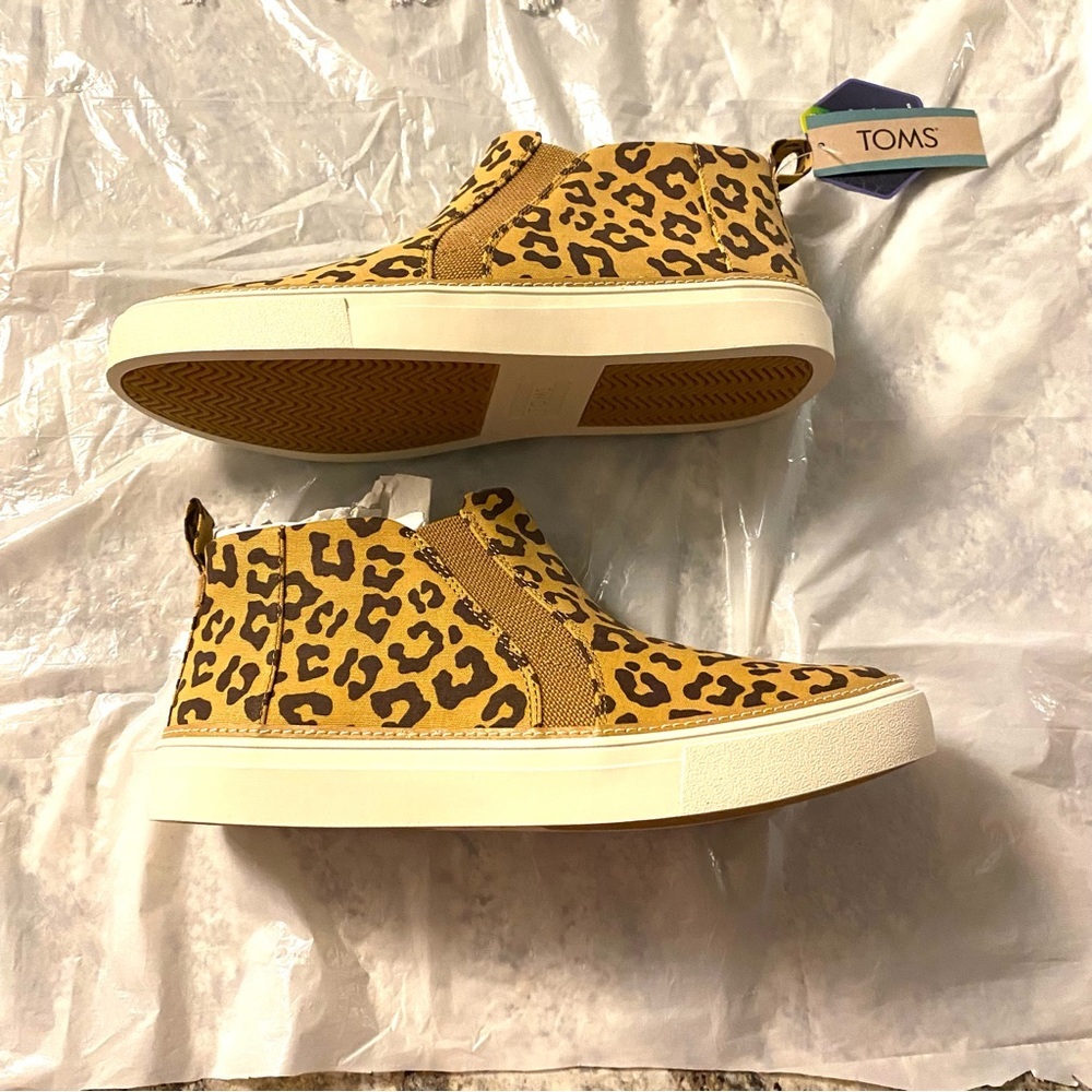 NWT Toms sneakers Bryce Doe Leopard print canvas New in Box SZ 8 - Picture 10 of 16